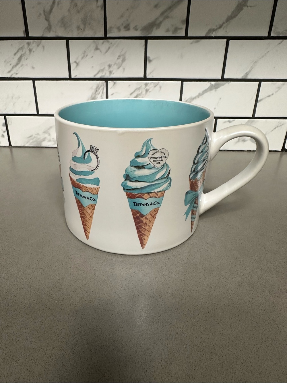 Tiffany & Co Fig and fern ice cream cone mug